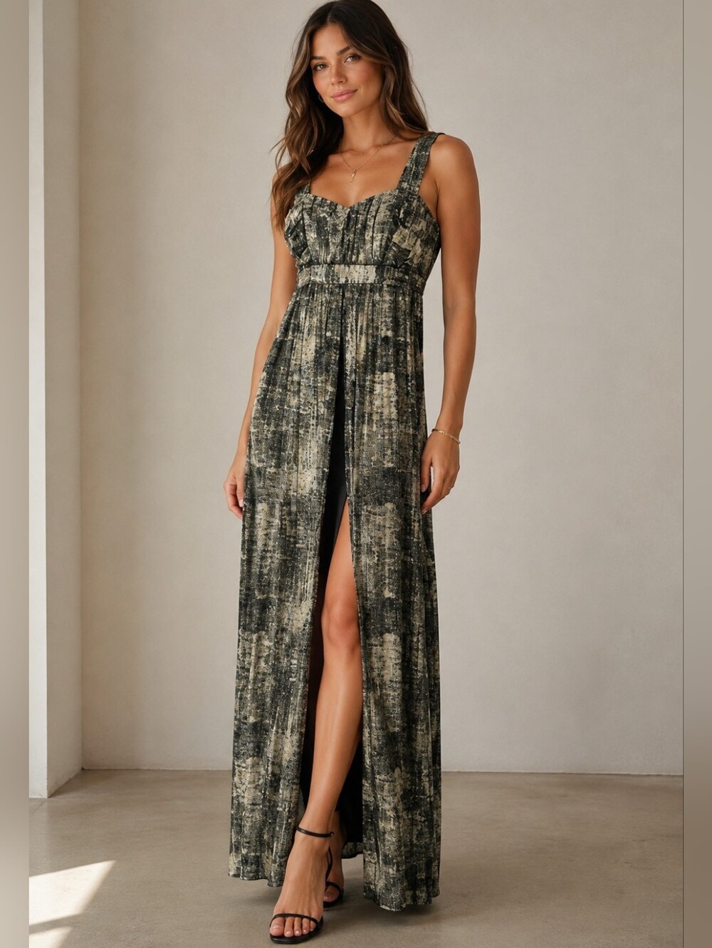 NWT Connected Apparel Womens Maxi‎ Cocktail Dress - Black & Gold size 10